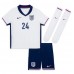 Camiseta Inglaterra Cole Palmer #24 Primera Equipación Replica Eurocopa 2024 para niños mangas cortas (+ Pantalones cortos)